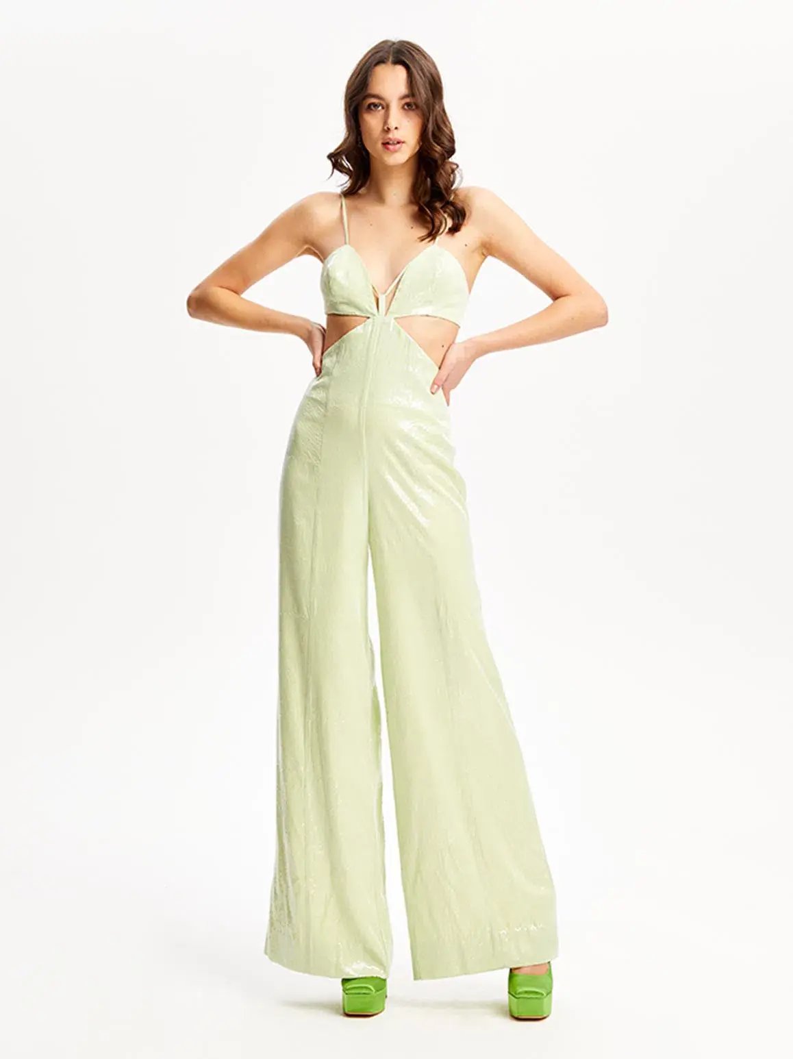Alice McCall Night Sky Jumpsuit Lime Cream Size 8 photo 2