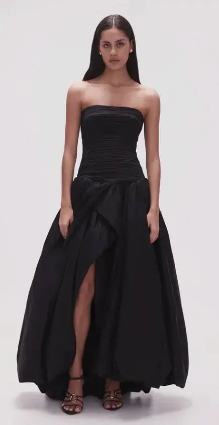 Aje Violette Bubble Hem Maxi Dress Black Size 8 photo 6