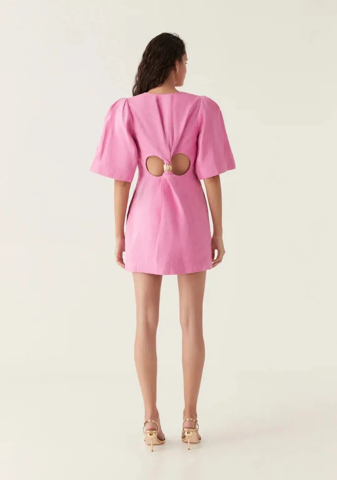 Aje Hunter Twisted Mini Dress Pink Size 10 photo 3