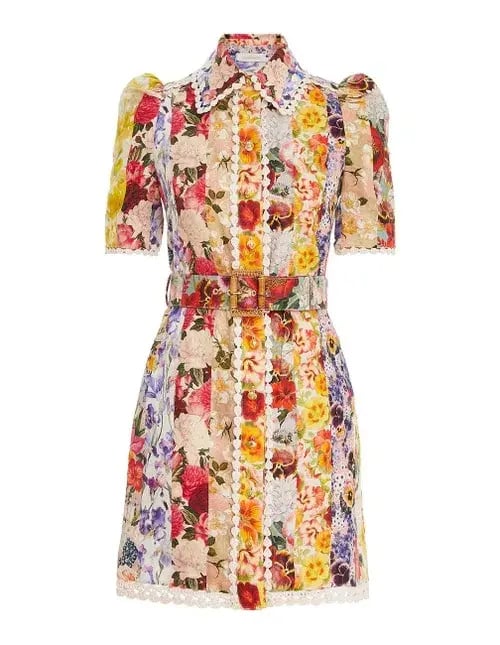 Zimmermann Wonderland Floral Shirt Dress Multi Size 1 / AU 10 photo 2