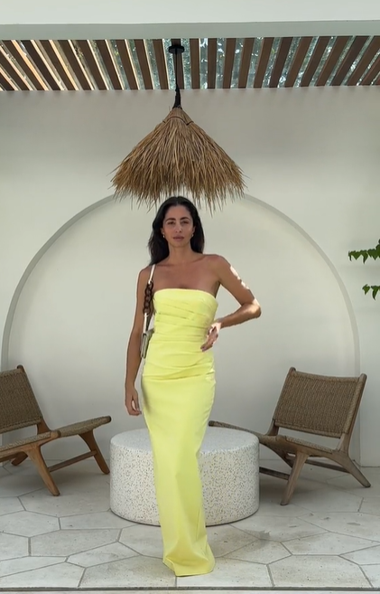 Shona Joy Lani Strapless Draped Maxi Dress photo 4