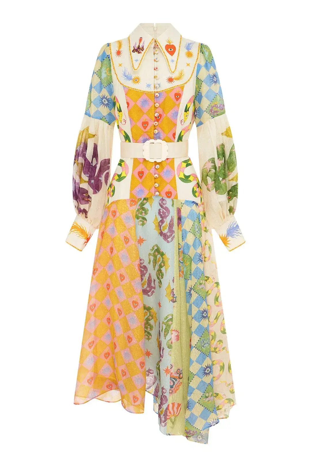 Alemais Lou Balloon Sleeve Dress Multi Size 6 photo 4