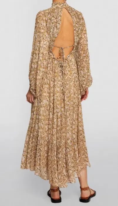 Shona Joy Ambar Backless Tiered Midi Dress Floral Size 6 photo 3