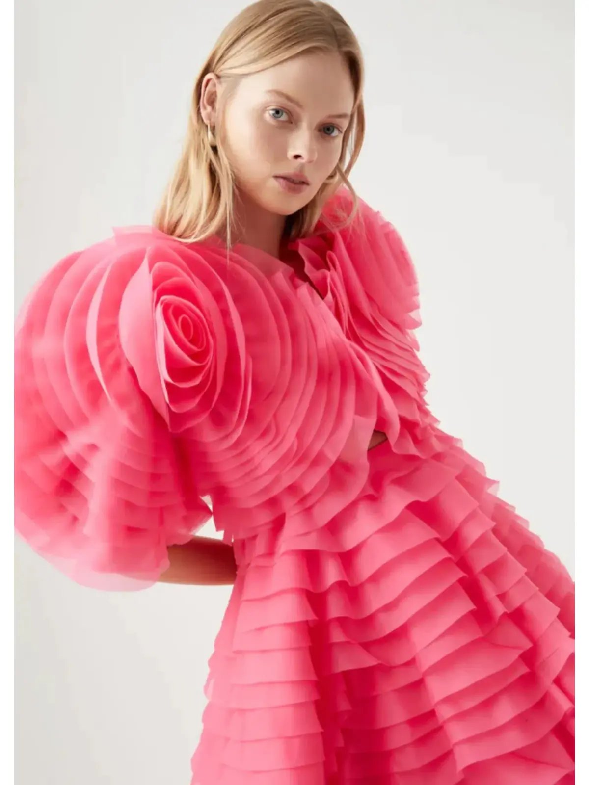 Aje Armour Ruffle Mini Dress Pink Size AU 14 photo 2