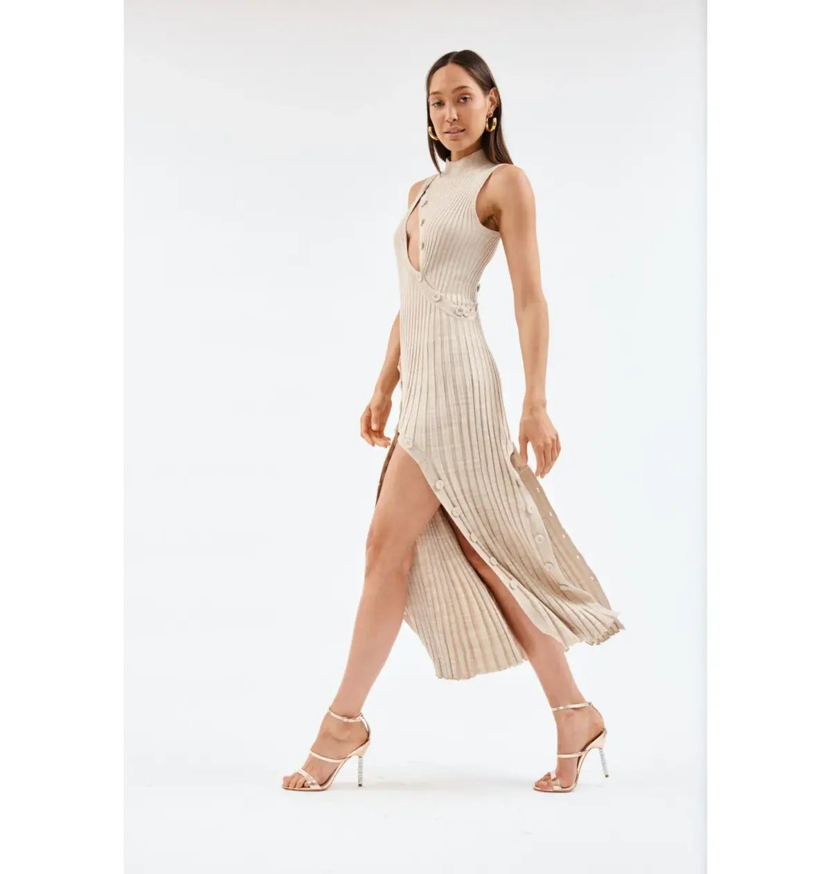 Christopher Esber Deconstruct Marle Spiral Knit Dress Tan Size XS / AU 6 photo 5