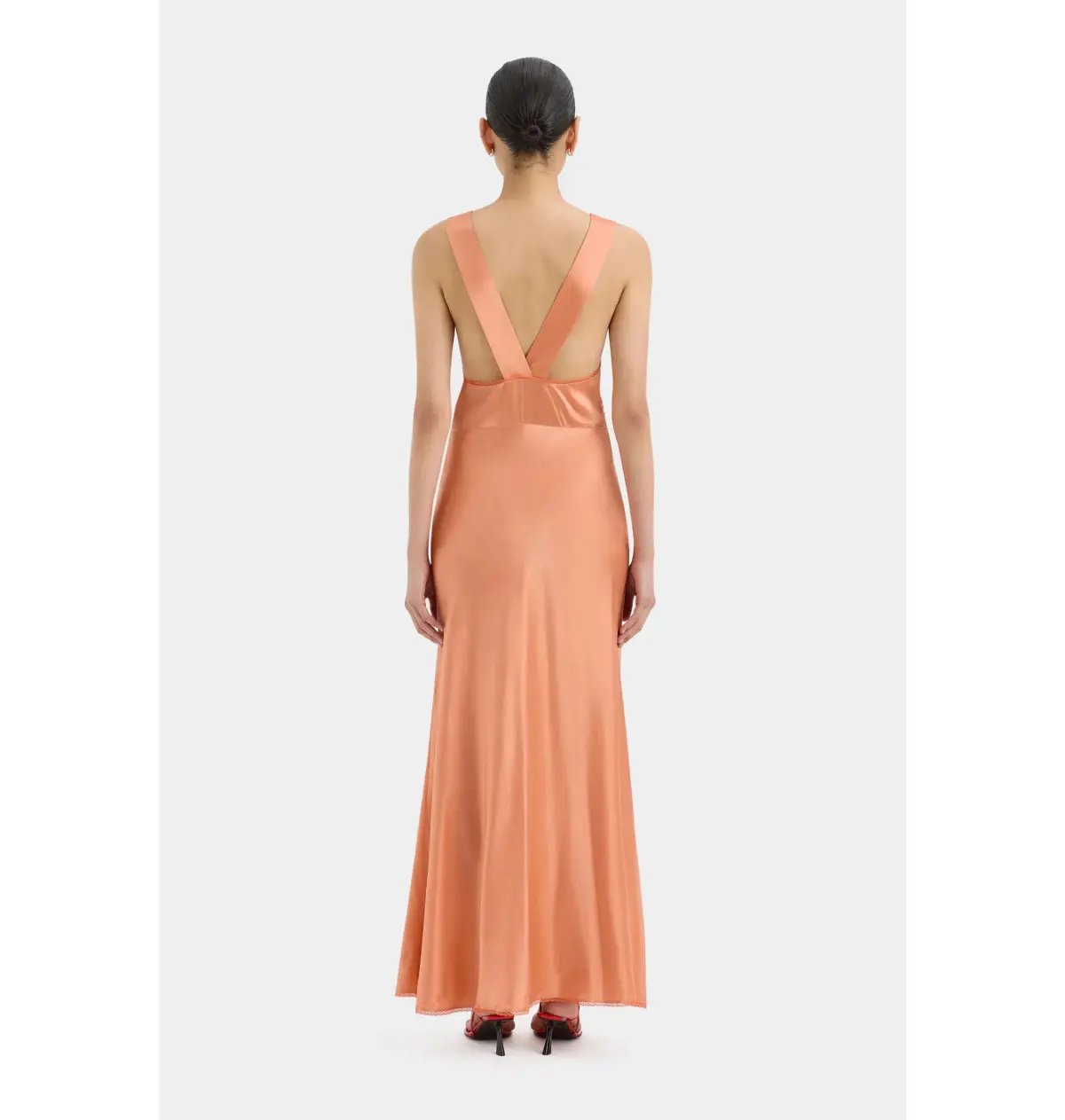 Sir the Label Aries Cut Out Gown in Peach Size AU 8 photo 2