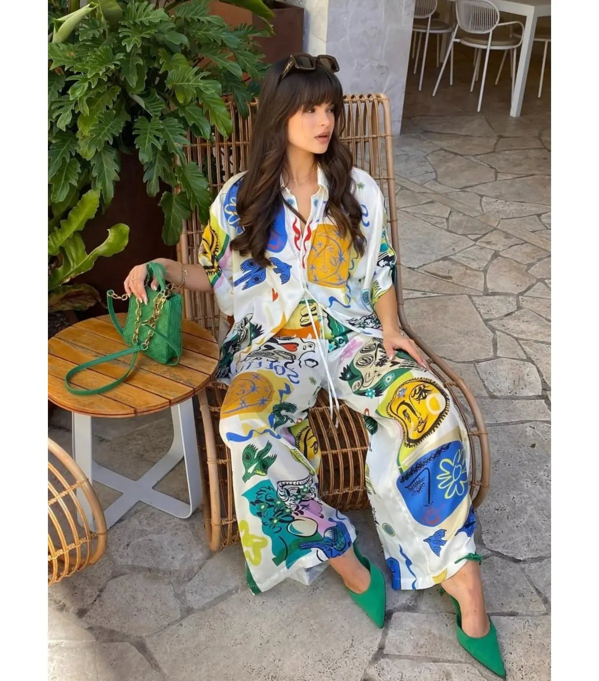 Alemais Soleil Oversized Shirt and Pants Set Print Size 12/L photo 3