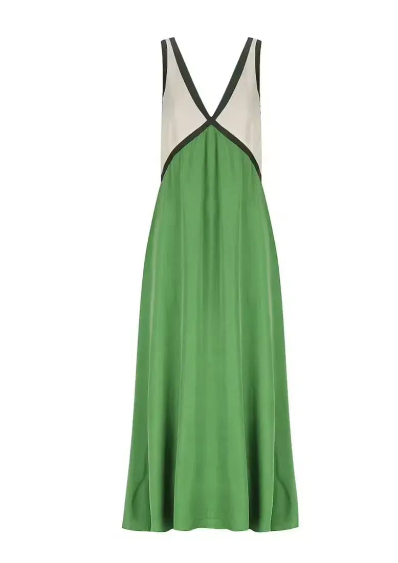 Sancia Naomi Colorblocked Maxi Dress Green Size AU 8 photo 4