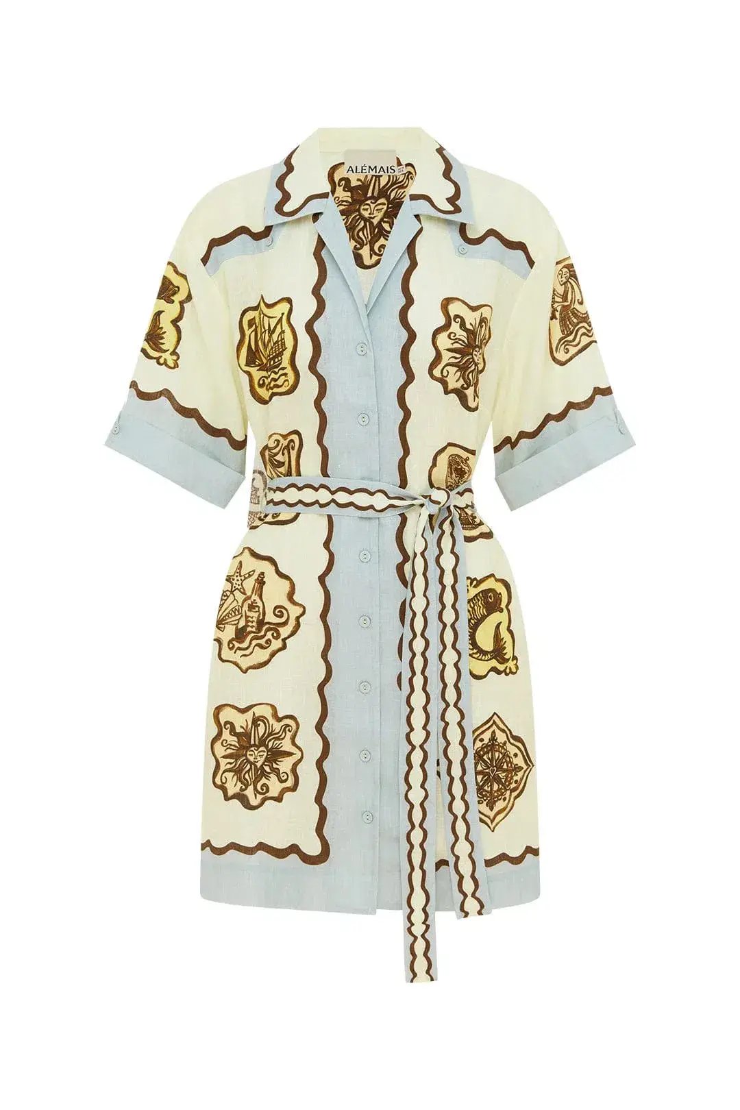 Alemais Relic Mini Dress Print Size 16 photo 3