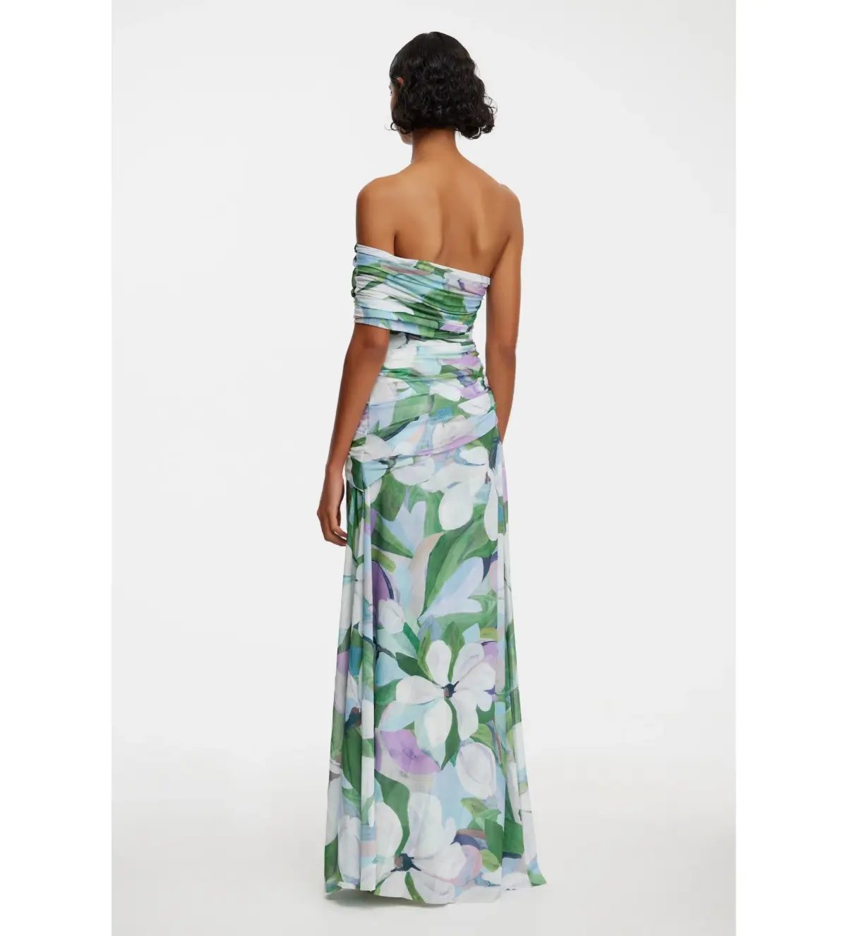 Acler Richdore Off Shoulder Maxi Dress Green Print Size Au 10 photo 2