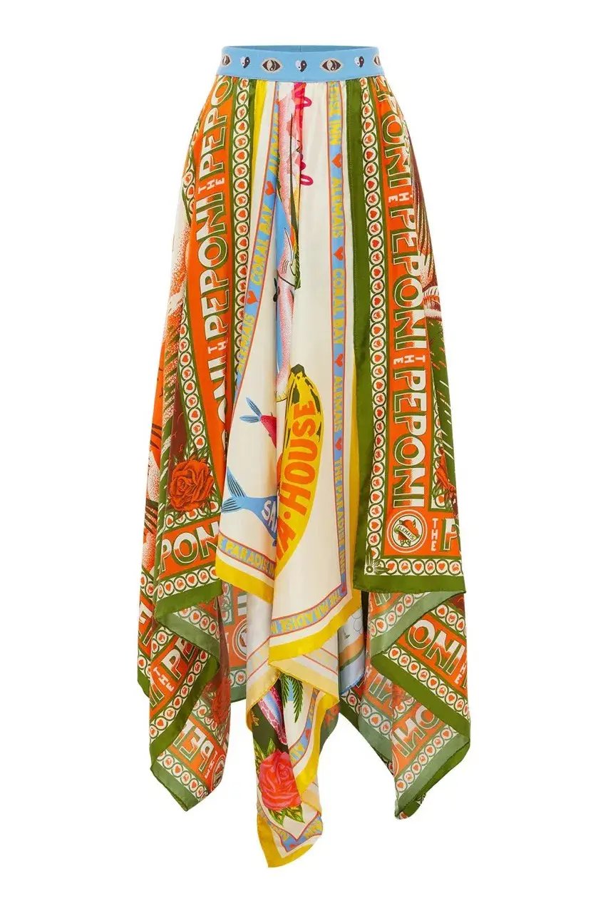 Alemais Samaki Scarf Top & Paradiso Silk Scarf Skirt Set Multi Size 10 AU photo 18