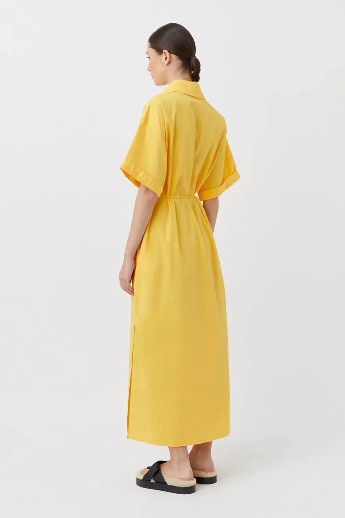 Camilla & Marc Wally Shirt Midi Dress Honey Yellow Gold Size 10 photo 4