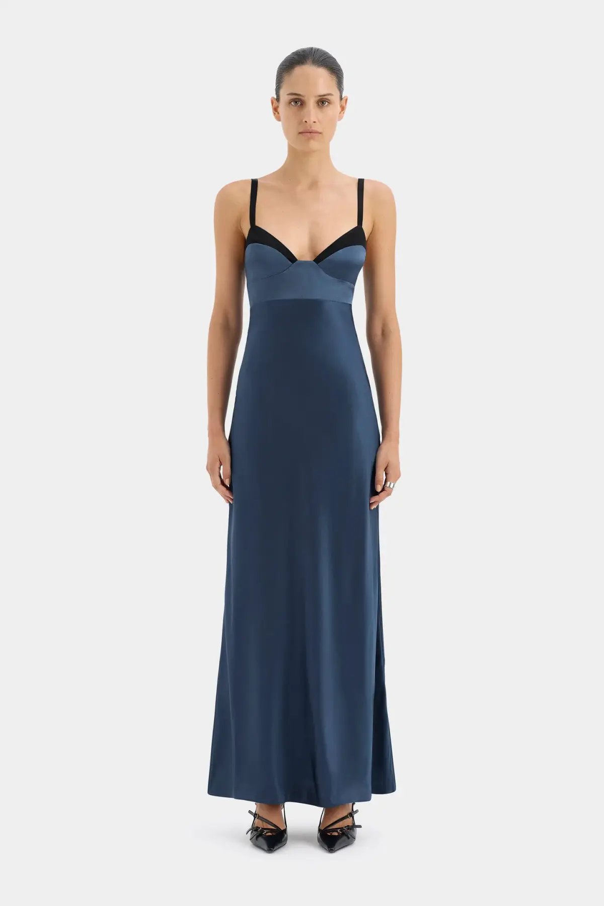 Sir the Label Depeche Balconette Gown in Dark Blue Size AU 8 photo 2