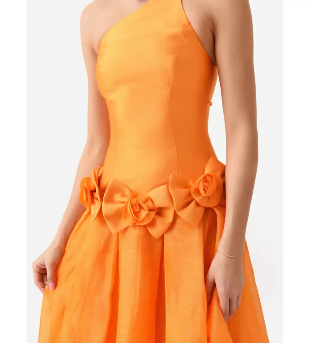 Alemais Macie One Shoulder Rosette Dress Saffron Size 10 photo 4