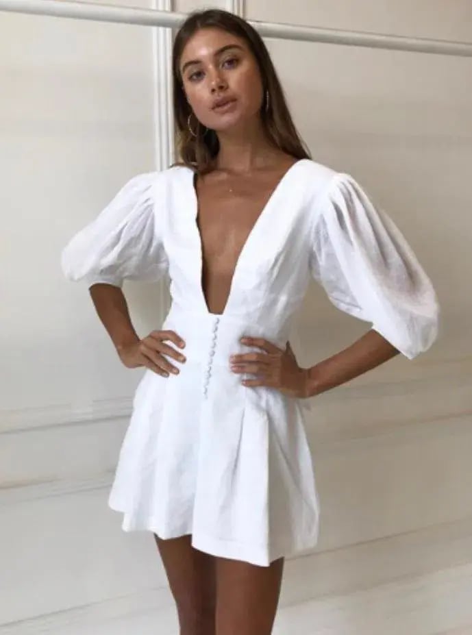 Joslin Studio Andrea Linen Ramie Playsuit White Size 8 photo 2