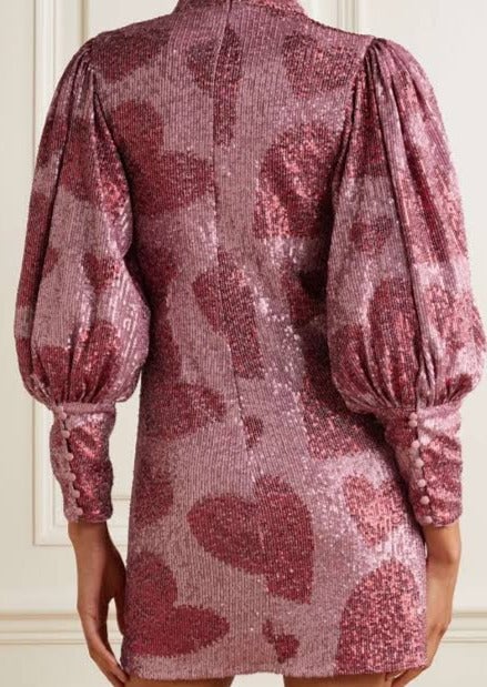 Farm Rio Hearts Sequin Mini Dress photo 2