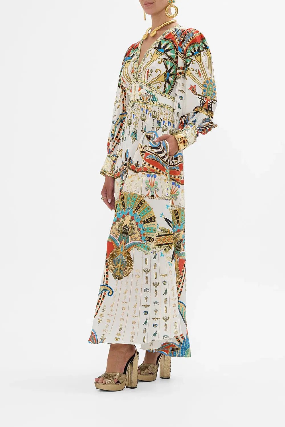 Camilla Valley of the Queens Shaped Waistband Dress with Gathered Sleeves Size M / AU 12 photo 2