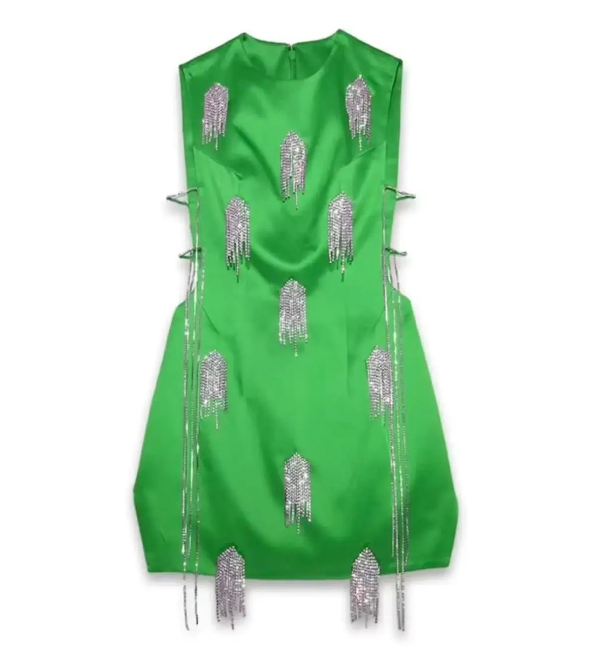 KOURH Onirique Crystal Mini Dress Green Size M/AU 10 photo 3