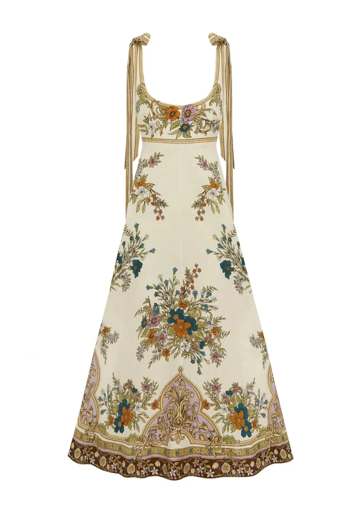 Alemais Antoinette Ballet Midi Sundress in  Beige Floral Size AU 12 photo 2
