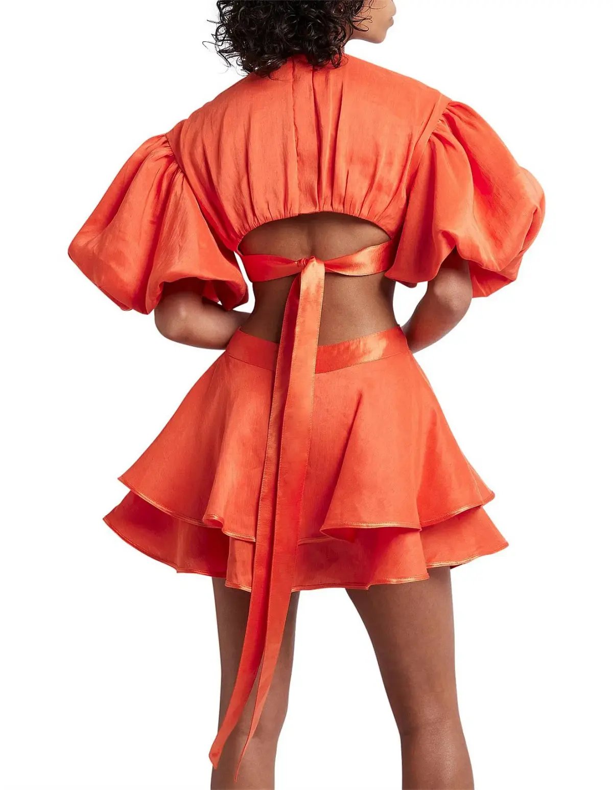 Aje Gracious Mini Cut Out Dress in Orange Size 6 photo 4