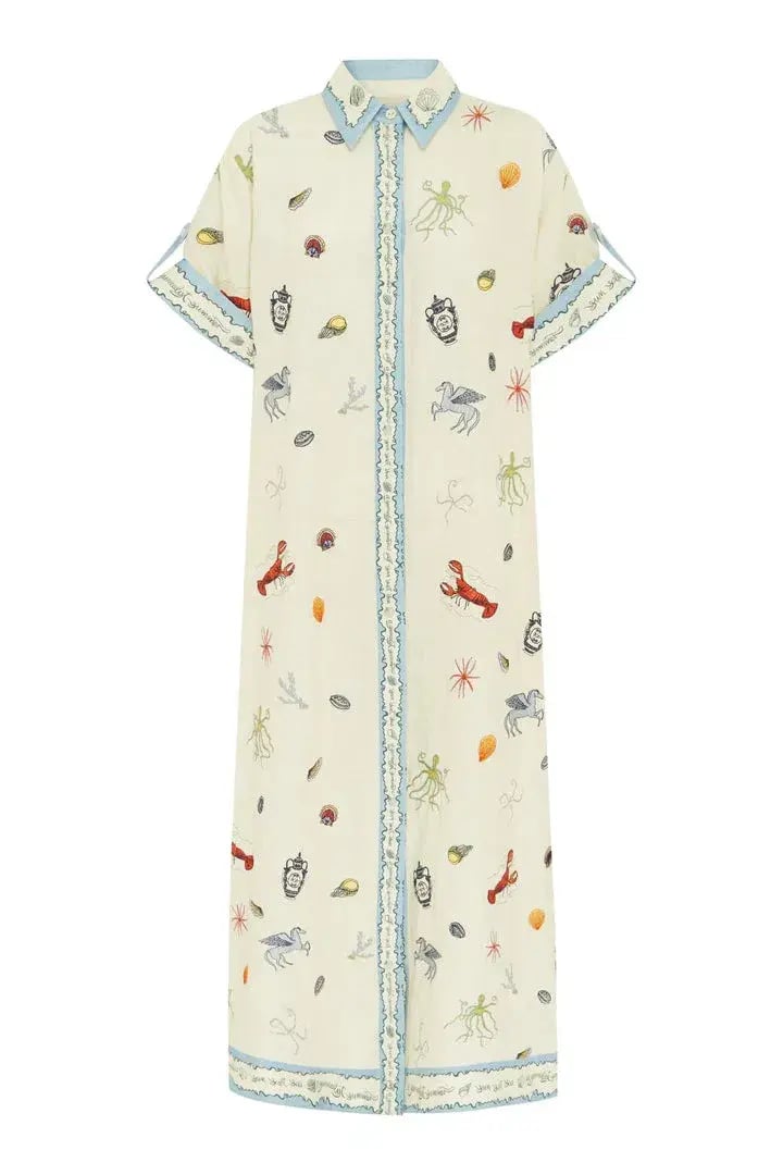 Alemais Sandy Embroidered Shirtdress Print Multi Size 8 photo 6