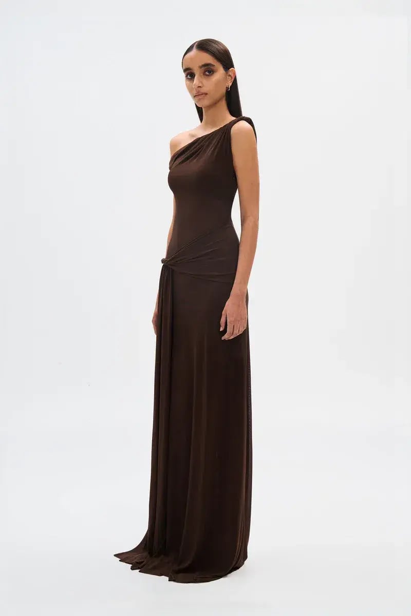 Misha The Sisal Mesh Dress ESPRESSO Size 10 photo 5