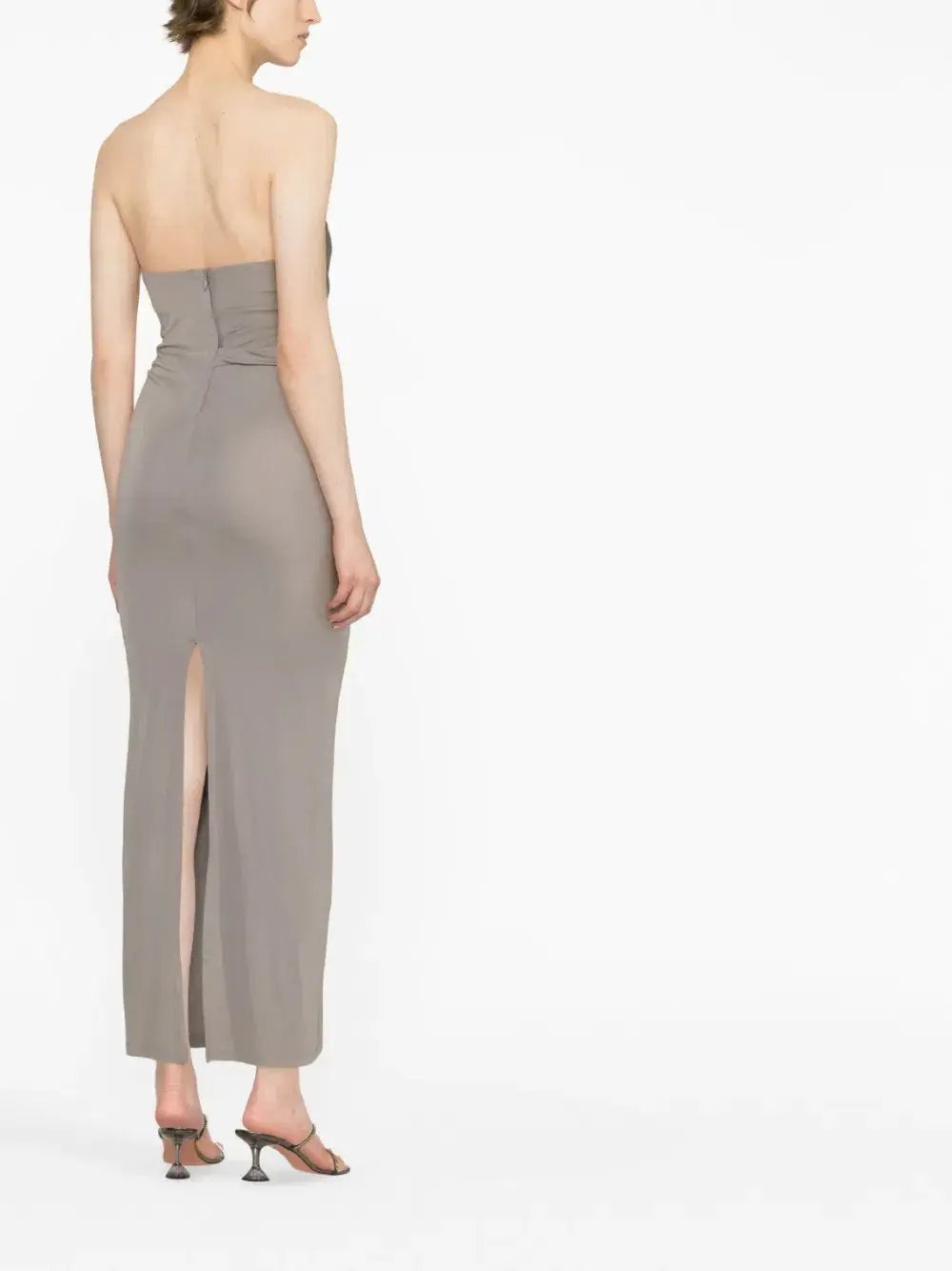 Christopher Esber Strapless Ruched Dress Grey Size 10 photo 4