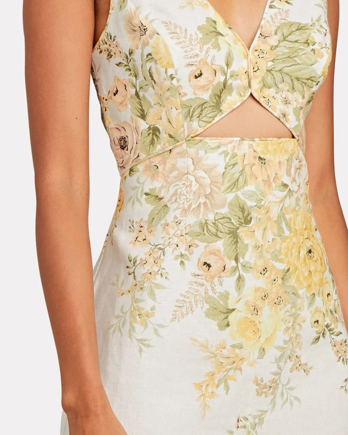 Zimmermann Amelie Cut Out Short Dress Floral Size 0P / Au 6P photo 4