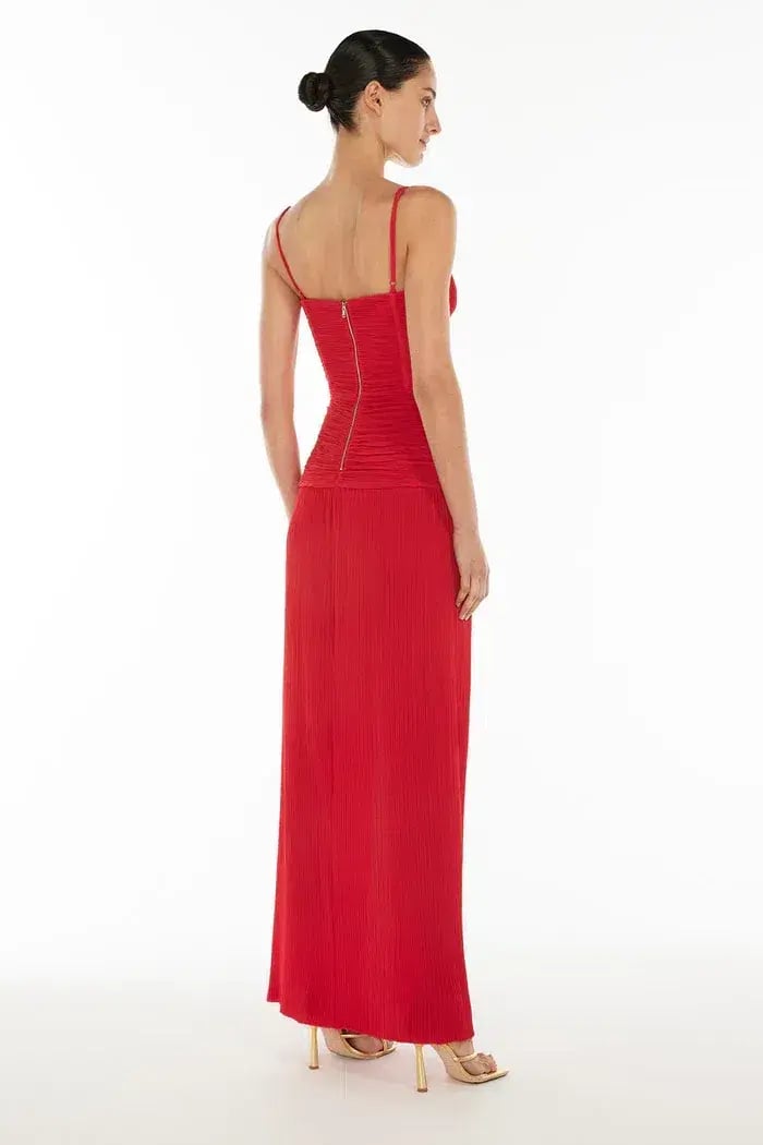 Manning Cartell Double Time Pleat Dress Red Size AU 8 photo 5