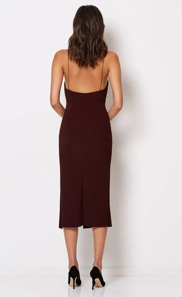Bec & Bridge Cindy Midi Dress Wine Size 8 photo 3
