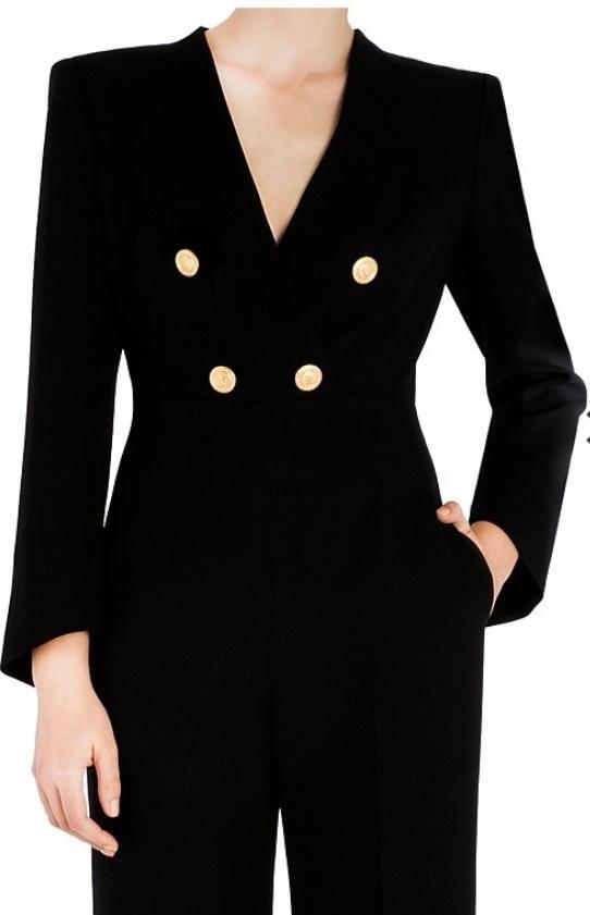 Carla Zampatti Onyx Military Precision Jumpsuit Black Size 12 photo 5