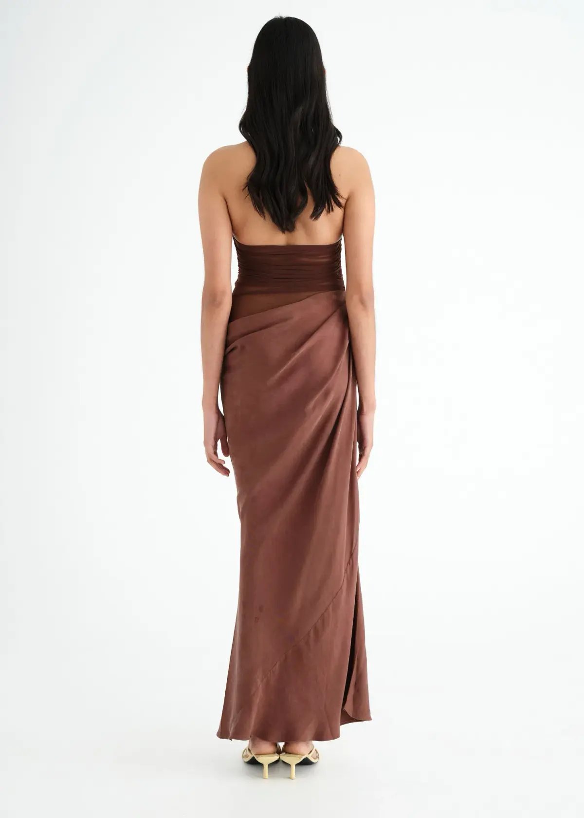 Benni Gina Maxi Dress Chocolate Size 8 photo 2
