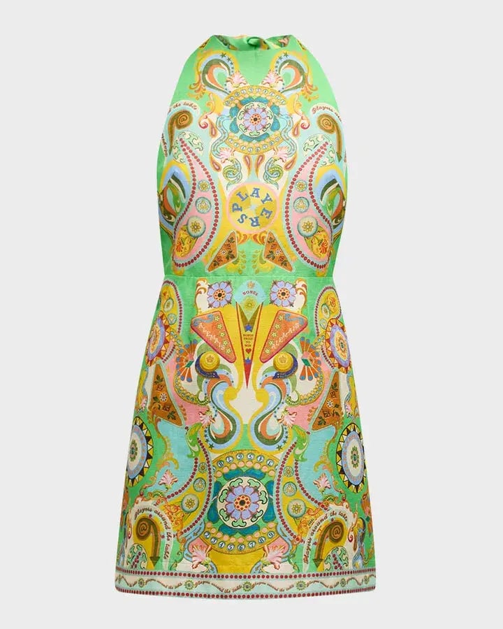 Alemais Pinball Mini Dress Green Multi Size AU 8 photo 17