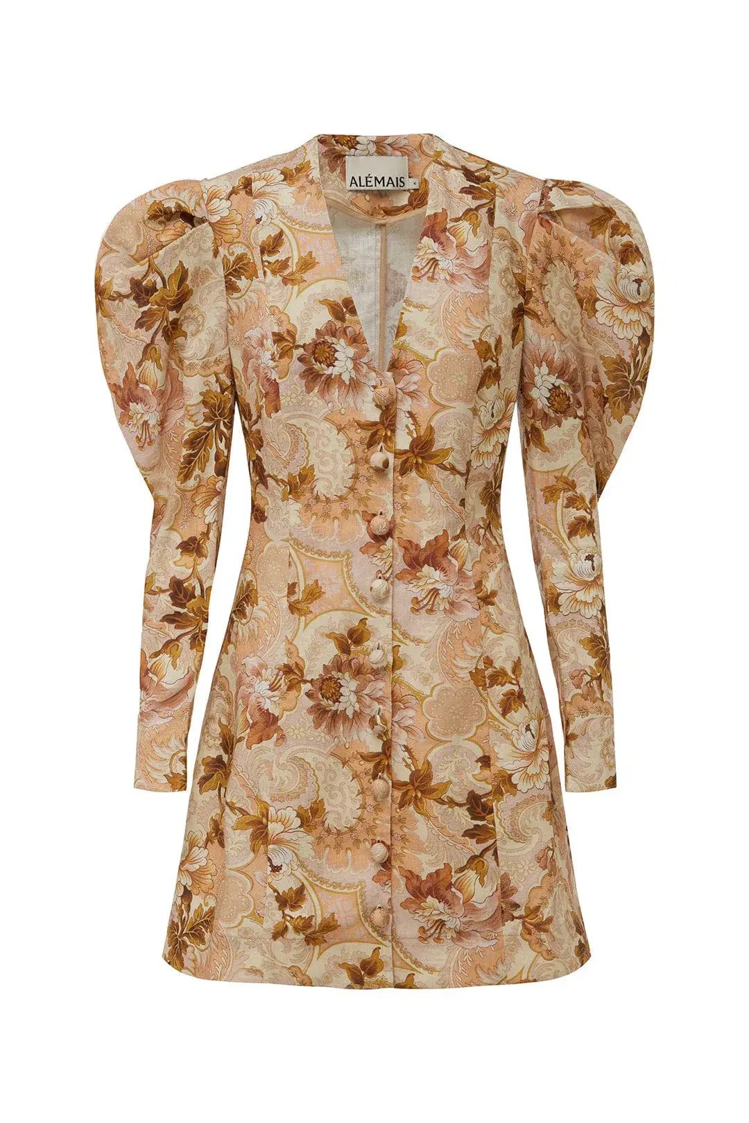 Alemais Phillipa Puff Sleeve Mini Dress Print Size 8 photo 3