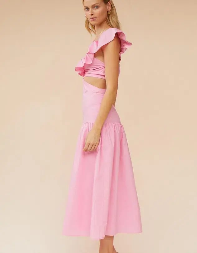 Suboo Rosanna Cut Out Ruffle Maxi Dress Pink Size XS / AU 6 photo 4
