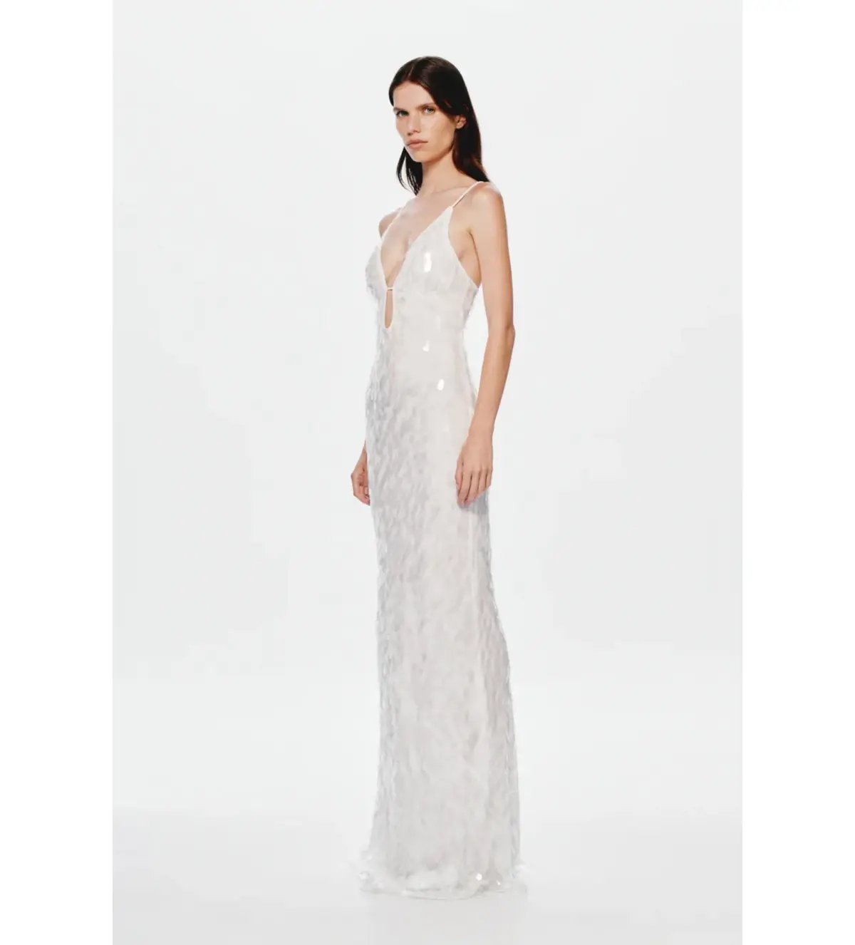 Misha Sapphire Sequin Maxi Dress in Ivory Size 8/S photo 2