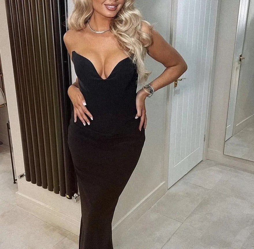 House of CB Sabine Black Strapless Corset Dress photo 2