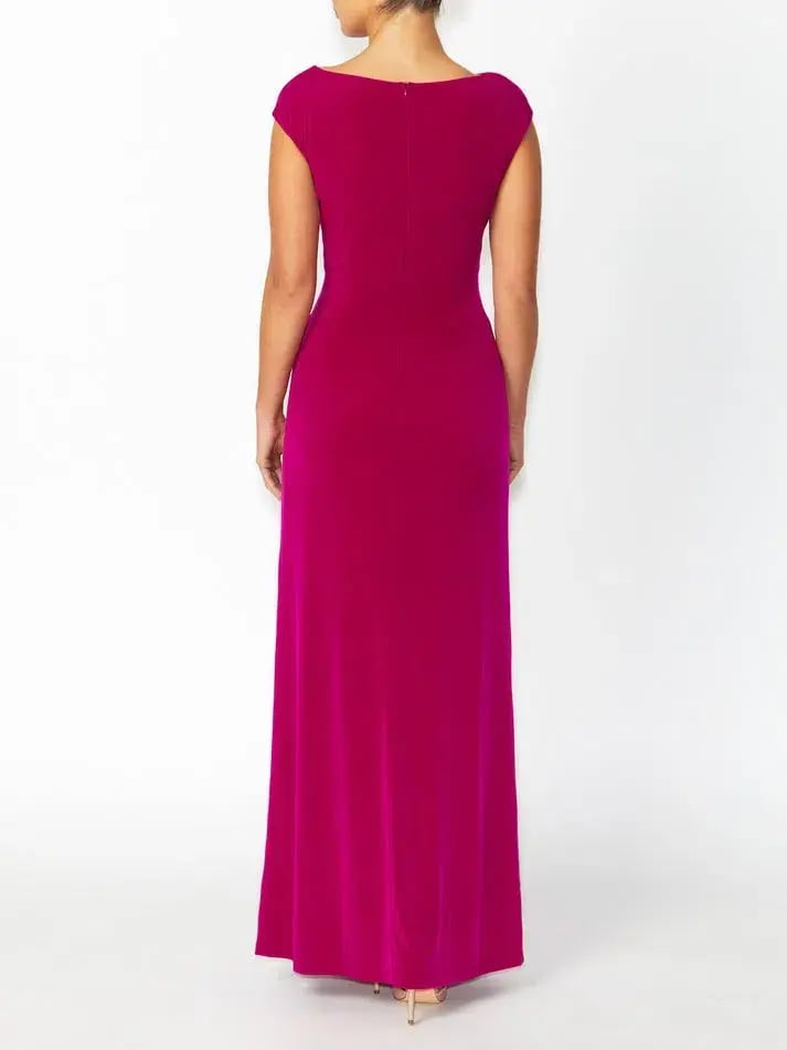 Anthea Crawford Tiffany Fuchsia Jersey Maxi Gown Fuchsia Size 14 photo 4