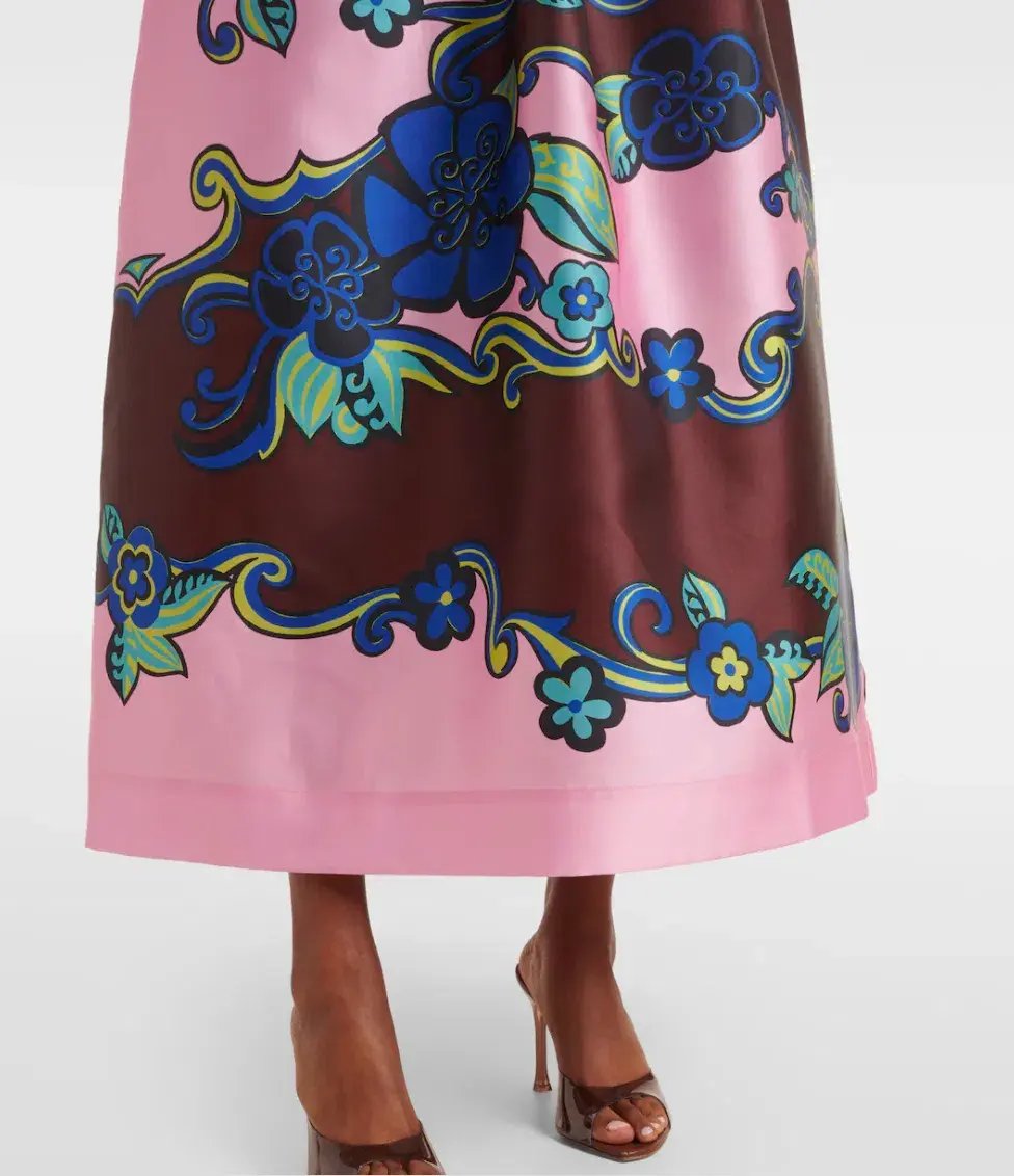 Alémais Azalea Off-shoulder Satin Midi Dress Floral Size AU 16 photo 5