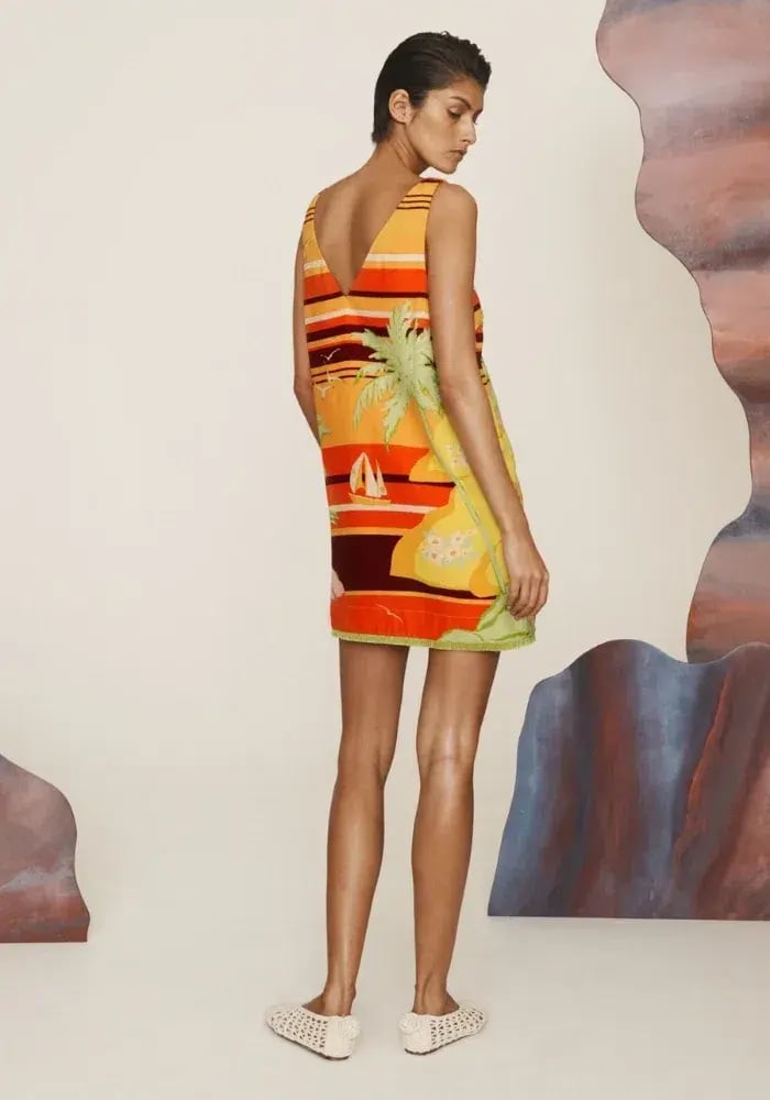 Alemais Palm Island V Neck Mini Dress Multi Size 6 photo 3