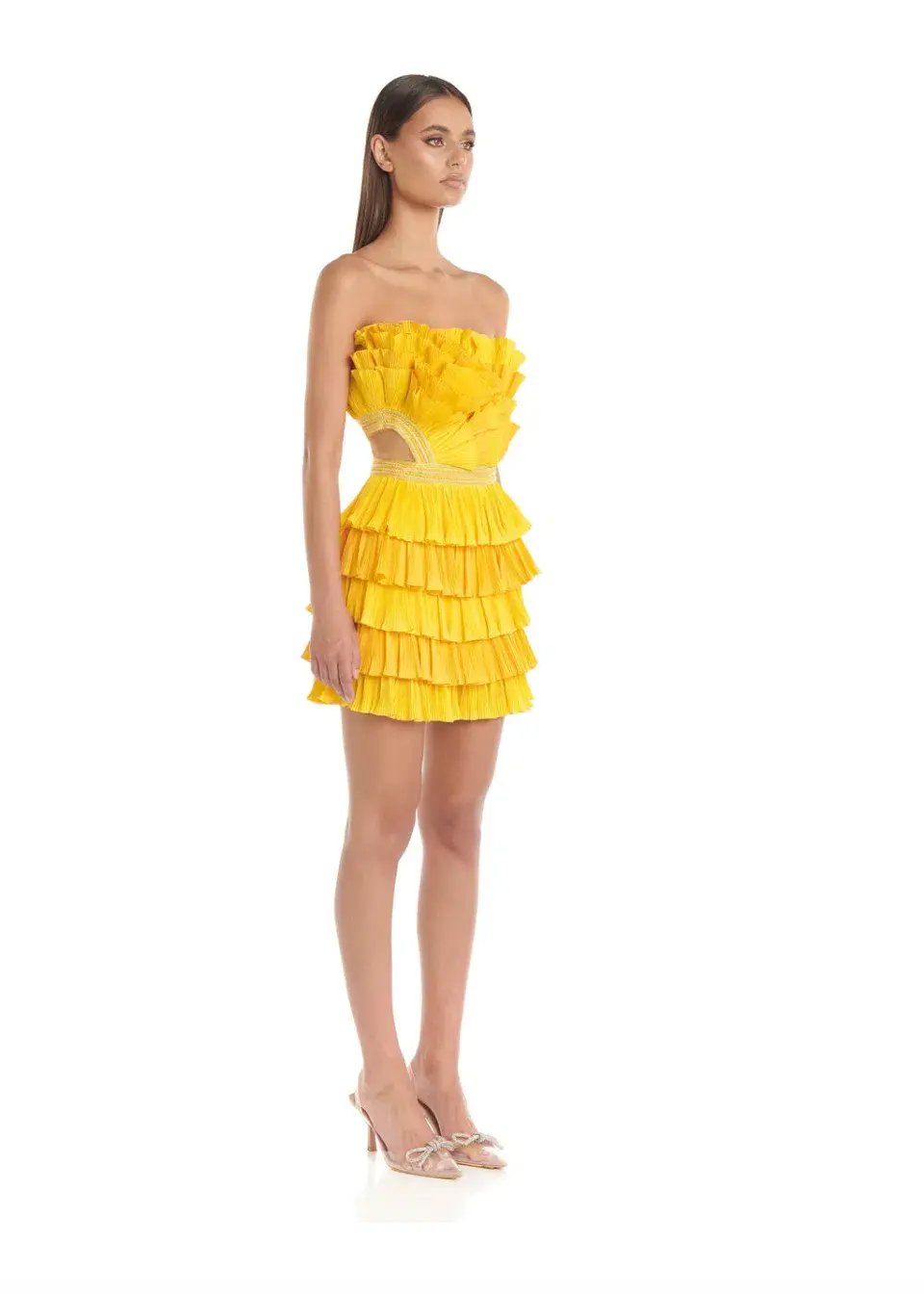 Eliya the Label Josephine Mini Dress in Yellow Size M / AU 10 photo 4