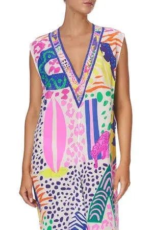 Camilla Bonza Babe Sleeveless Drape Back Dress Print Size S/M photo 2