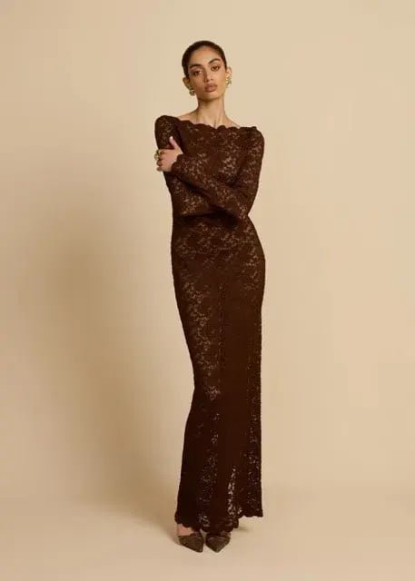 Arcina Ori Monet Maxi Dress Chocolate Brown Size M AU 10 photo 5