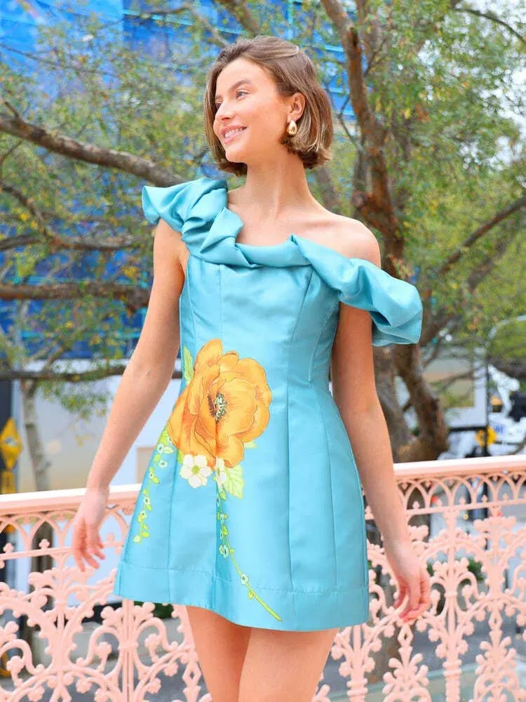 Alemais Regent Jade Mini Dress Floral Size 8 photo 2