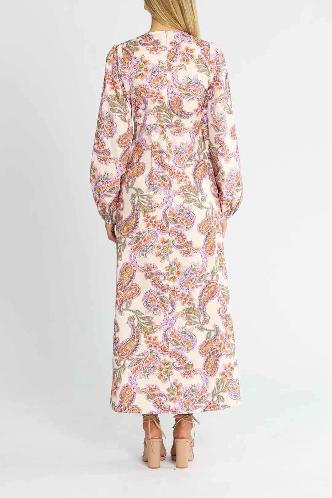 Suboo Sienna Long Sleeve Keyhole Front Maxi Dress Multi Size 14 photo 2