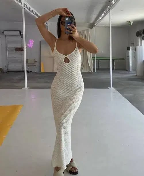 Bec & Bridge Effie Knit Key Maxi Dress Ivory Size 8 photo 6