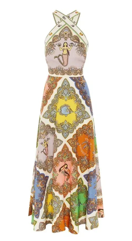Alemais Trippy Troppo Halter Midi Dress Multi Size 8 photo 3