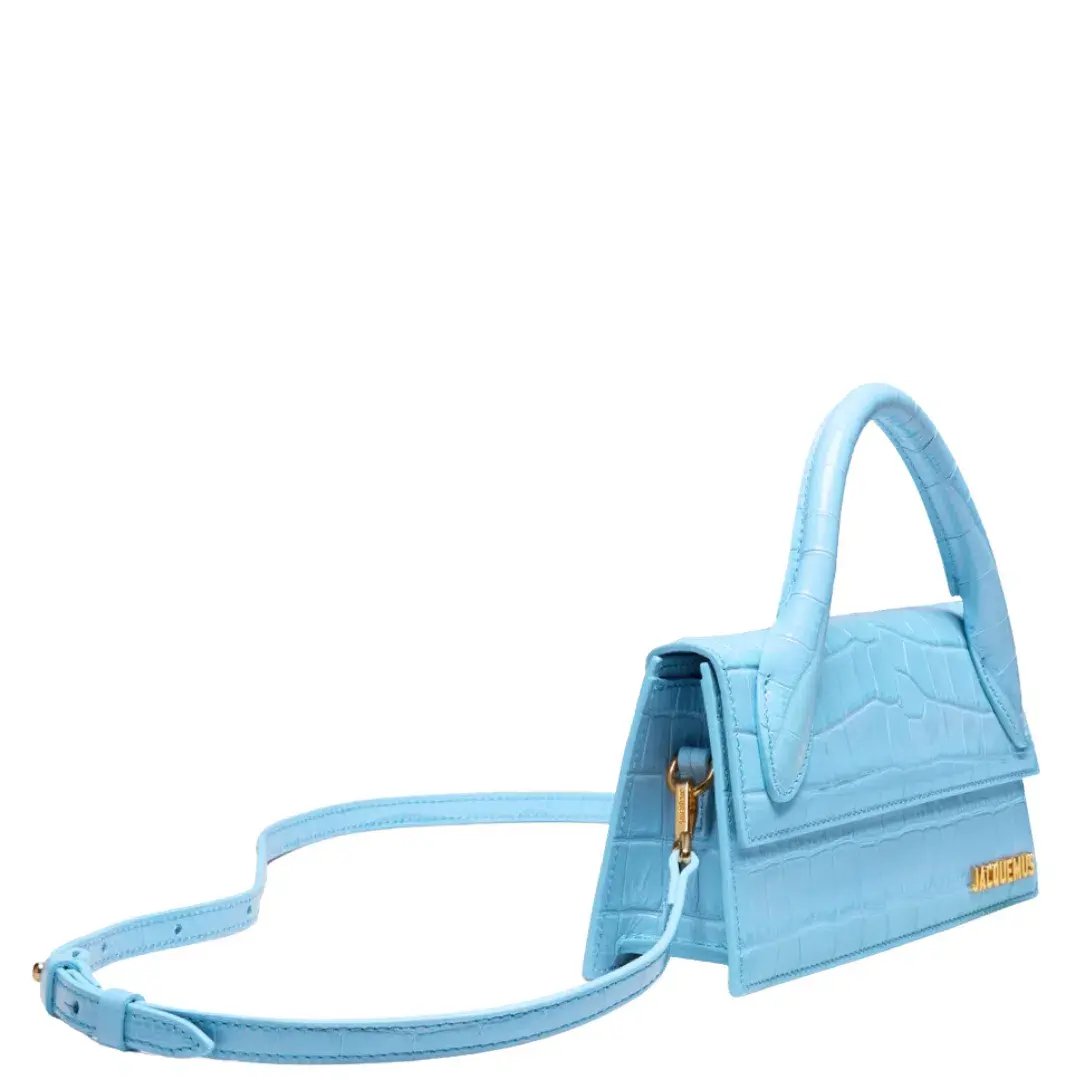 Jacquemus Le Chiquito Long Bag in Croc Blue photo 3
