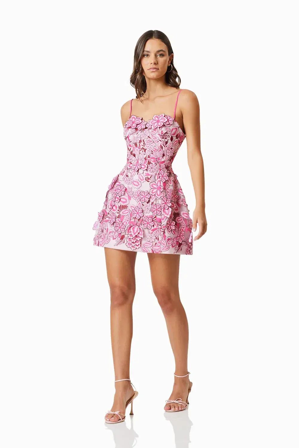 Elliatt Roseate 3D Floral Mini Dress in Pink 12 photo 3