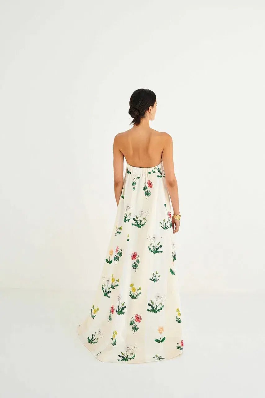 Oroton Poppy Print Gown Cream Floral 8 photo 6